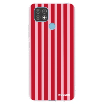 Picasee silikonska prozirna maskica za Realme C21 - Lines red