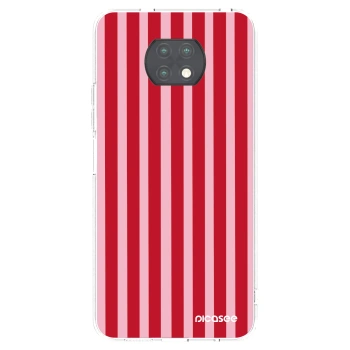 Picasee silikonska prozirna maskica za Xiaomi Redmi Note 9T - Lines red