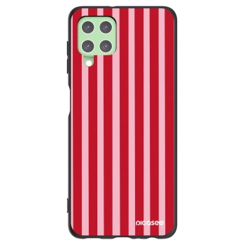 Picasee crna silikonska maskica za Samsung Galaxy A22 A225F 4G - Lines red