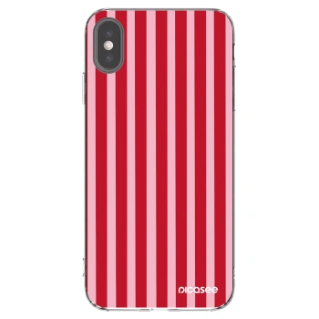 Picasee silikonska prozirna maskica za Apple iPhone XS Max - Lines red