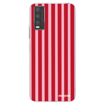 Picasee silikonska prozirna maskica za Vivo Y20s - Lines red