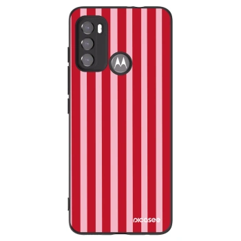 Picasee crna silikonska maskica za Motorola Moto G60 - Lines red