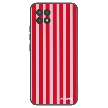 Picasee crna silikonska maskica za Realme 8i - Lines red