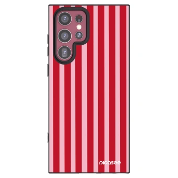 Picasee crna silikonska maskica za Samsung Galaxy S22 Ultra 5G - Lines red