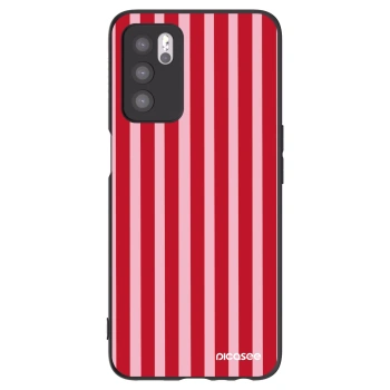 Picasee crna silikonska maskica za OPPO A16s - Lines red
