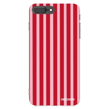 Picasee silikonska prozirna maskica za Apple iPhone 8 Plus - Lines red