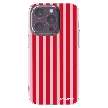 Picasee silikonska prozirna maskica za Apple iPhone 14 Pro - Lines red