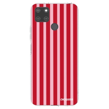 Picasee silikonska prozirna maskica za Realme C21Y - Lines red