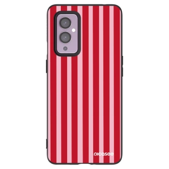 Picasee crna silikonska maskica za OnePlus 9 - Lines red