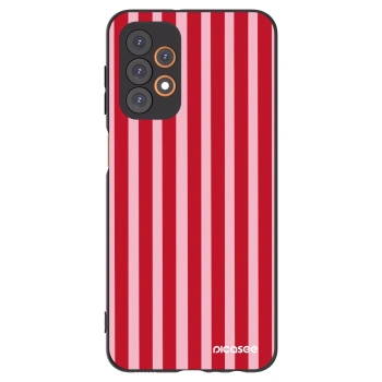 Picasee crna silikonska maskica za Samsung Galaxy A23 A235F 4G - Lines red