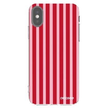 Picasee silikonska prozirna maskica za Apple iPhone X/XS - Lines red