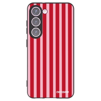 Picasee crna silikonska maskica za Samsung Galaxy S23 5G - Lines red