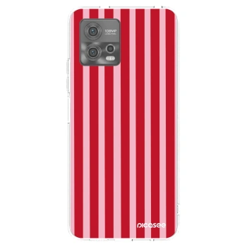 Picasee silikonska prozirna maskica za Motorola Moto G72 - Lines red
