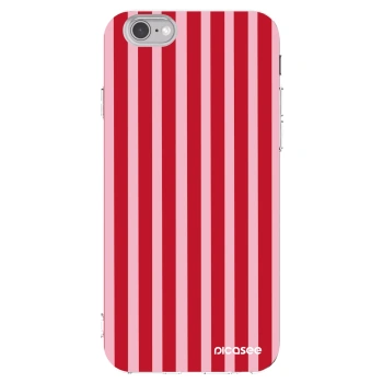Picasee silikonska prozirna maskica za Apple iPhone 6/6S - Lines red