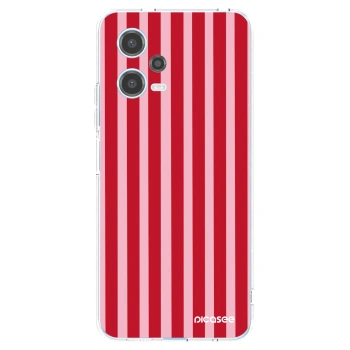Picasee silikonska prozirna maskica za Xiaomi Redmi Note 12 5G - Lines red