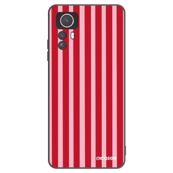 Picasee crna silikonska maskica za Xiaomi Redmi Note 12S - Lines red