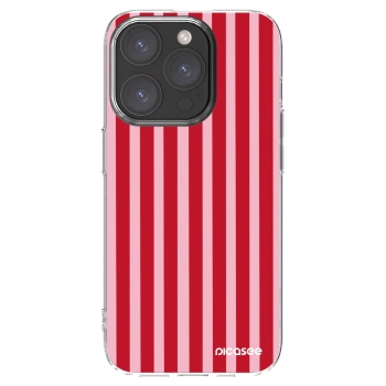 Picasee silikonska prozirna maskica za Apple iPhone 15 Pro - Lines red