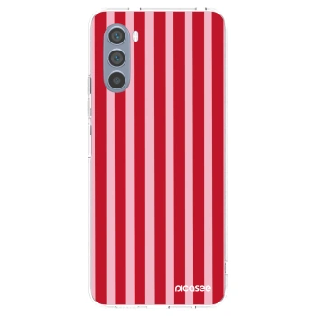 Picasee silikonska prozirna maskica za Motorola Moto G62 - Lines red