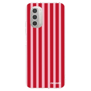 Picasee silikonska prozirna maskica za Motorola Moto G51 - Lines red