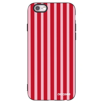Picasee crna silikonska maskica za Apple iPhone 6/6S - Lines red