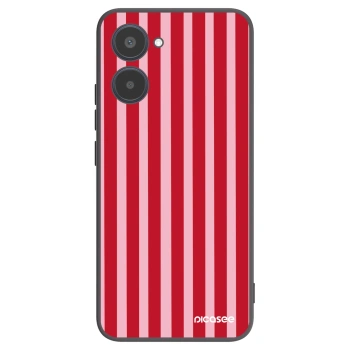 Picasee crna silikonska maskica za Realme 10 4G - Lines red
