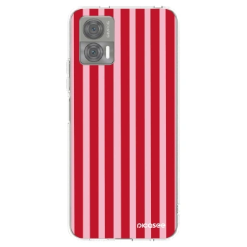 Picasee silikonska prozirna maskica za Motorola Edge 30 Neo - Lines red