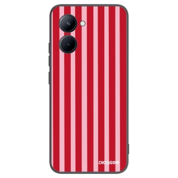 Picasee crna silikonska maskica za Realme C33 (2023) - Lines red