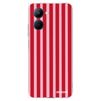 Picasee silikonska prozirna maskica za Realme C33 (2023) - Lines red