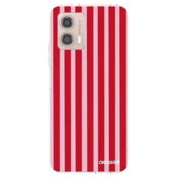 Picasee silikonska prozirna maskica za Motorola Moto G53 5G - Lines red