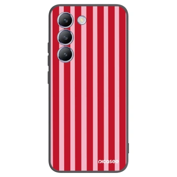 Picasee crna silikonska maskica za Vivo V40 SE 5G - Lines red
