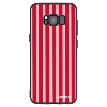 Picasee crna silikonska maskica za Samsung Galaxy S8 G950F - Lines red