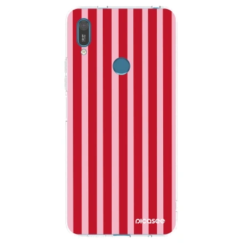 Picasee silikonska prozirna maskica za Huawei Y7 2019 - Lines red