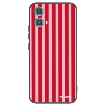 Picasee crna silikonska maskica za Motorola Moto G34 5G - Lines red