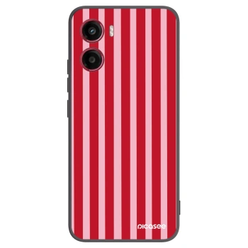 Picasee crna silikonska maskica za Motorola Moto G05 - Lines red