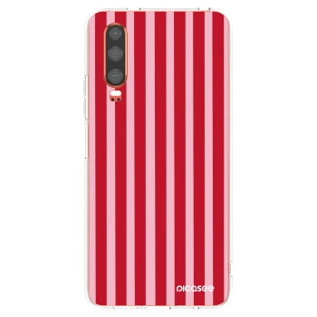 Picasee silikonska prozirna maskica za Huawei P30 - Lines red