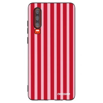 Picasee crna silikonska maskica za Huawei P30 - Lines red