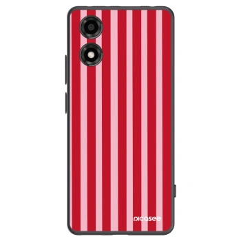 Picasee crna silikonska maskica za Motorola Moto E14 - Lines red