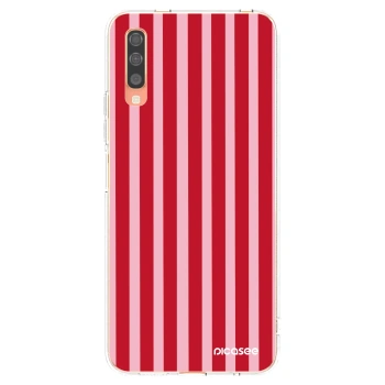 Picasee silikonska prozirna maskica za Samsung Galaxy A70 A705F - Lines red