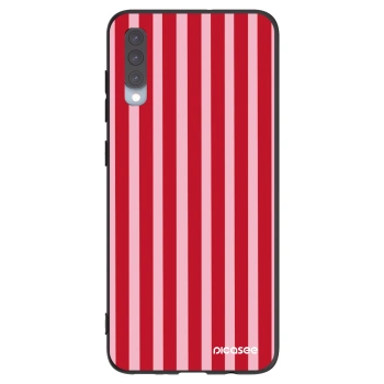 Picasee crna silikonska maskica za Samsung Galaxy A70 A705F - Lines red