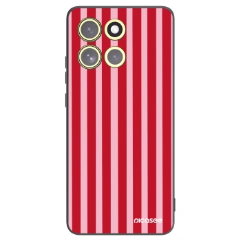 Picasee crna silikonska maskica za Motorola Moto G86 5G - Lines red