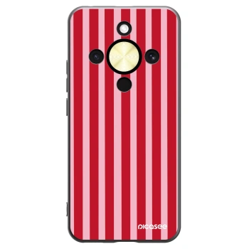 Picasee crna silikonska maskica za Honor Magic8 Lite 5G - Lines red