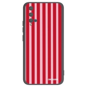 Picasee crna silikonska maskica za Huawei Nova 5T - Lines red