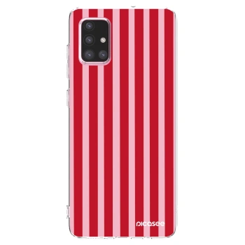 Picasee silikonska prozirna maskica za Samsung Galaxy A71 A715F - Lines red