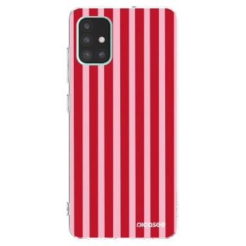 Picasee silikonska prozirna maskica za Samsung Galaxy A51 A515F - Lines red