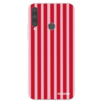 Picasee silikonska prozirna maskica za Huawei P40 Lite E - Lines red