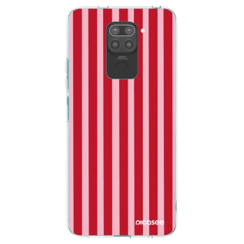 Picasee crna silikonska maskica za Xiaomi Redmi Note 9 - Lines red