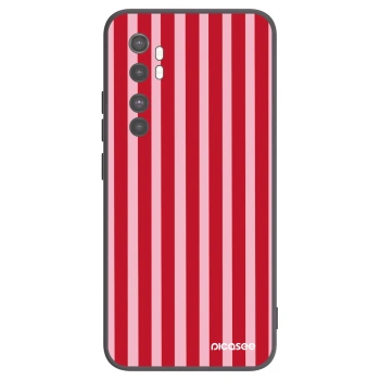 Picasee crna silikonska maskica za Xiaomi Mi Note 10 Lite - Lines red