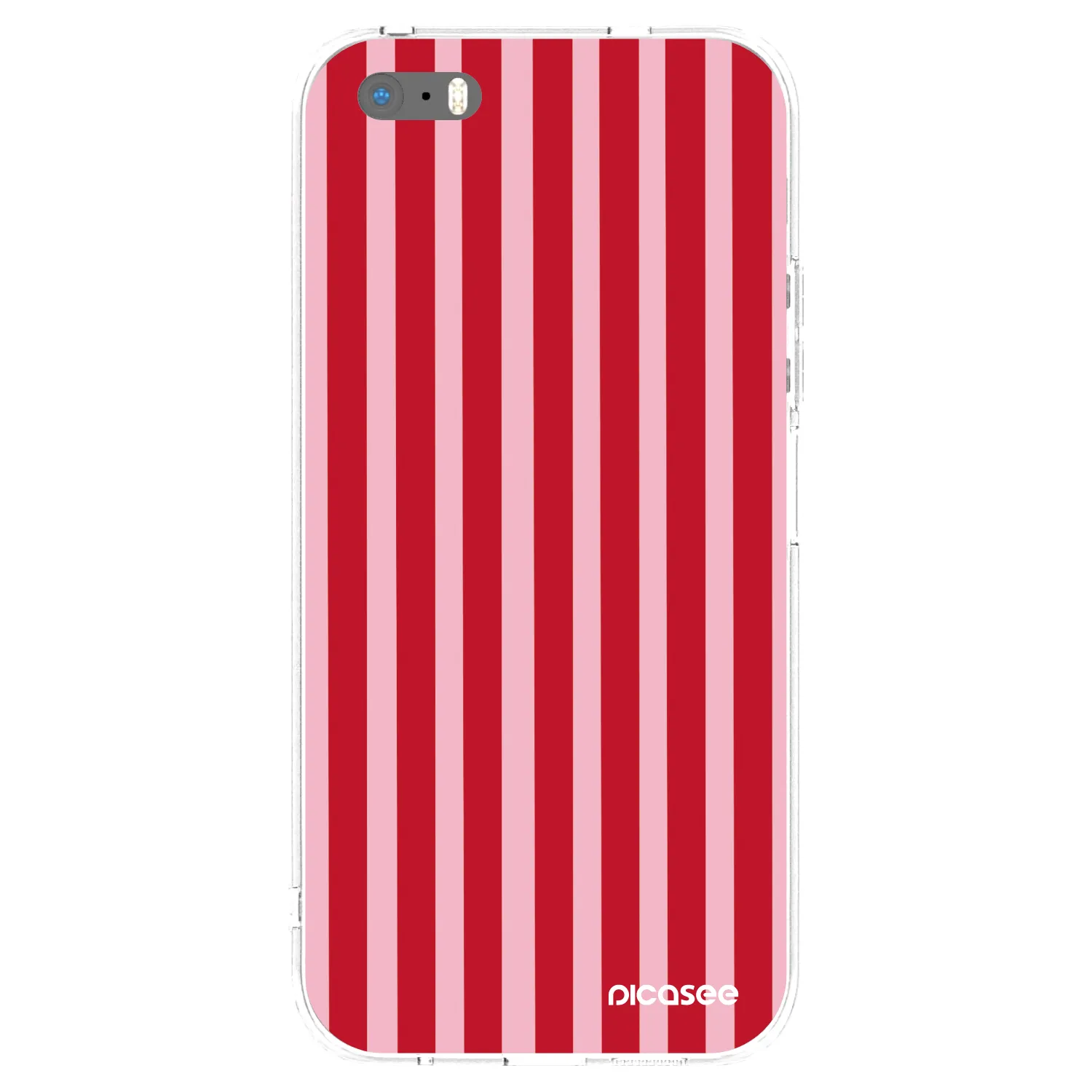 Picasee silikonska prozirna maskica za Apple iPhone 5/5S/SE - Lines red