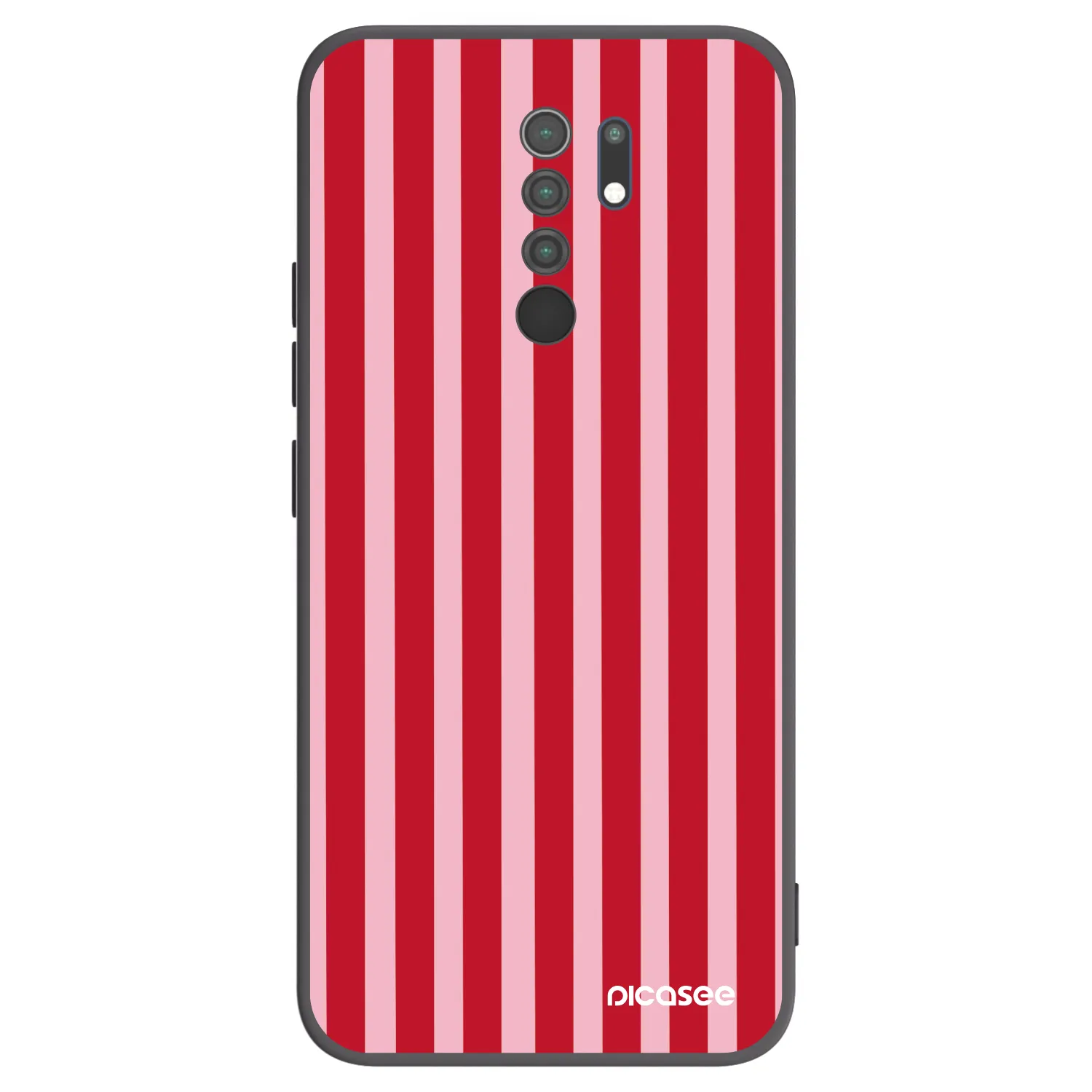 Picasee crna silikonska maskica za Xiaomi Redmi 9 - Lines red