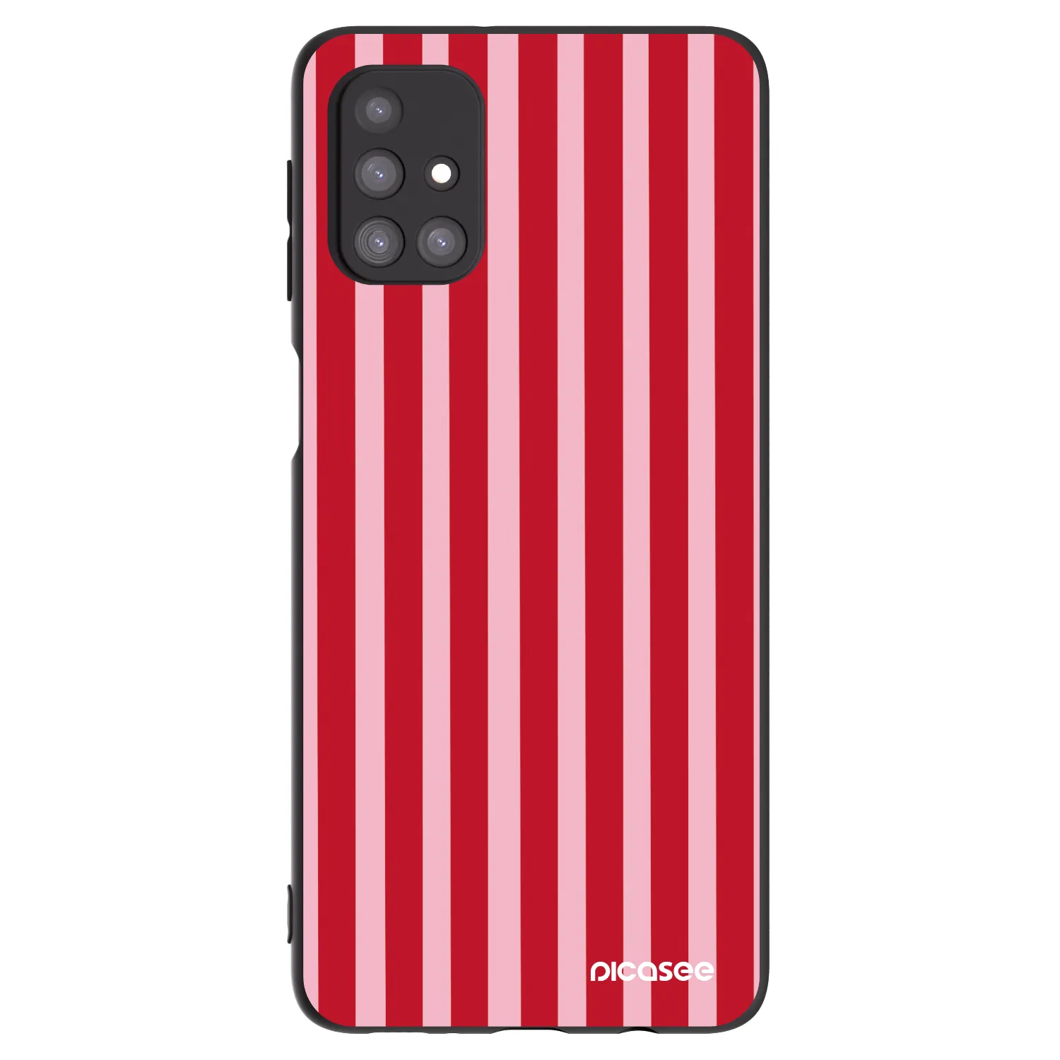 Picasee crna silikonska maskica za Samsung Galaxy M31s - Lines red